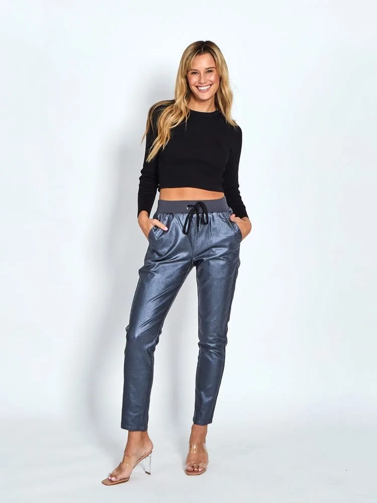 Metallic Jogger Charcoal Monaco Jeans