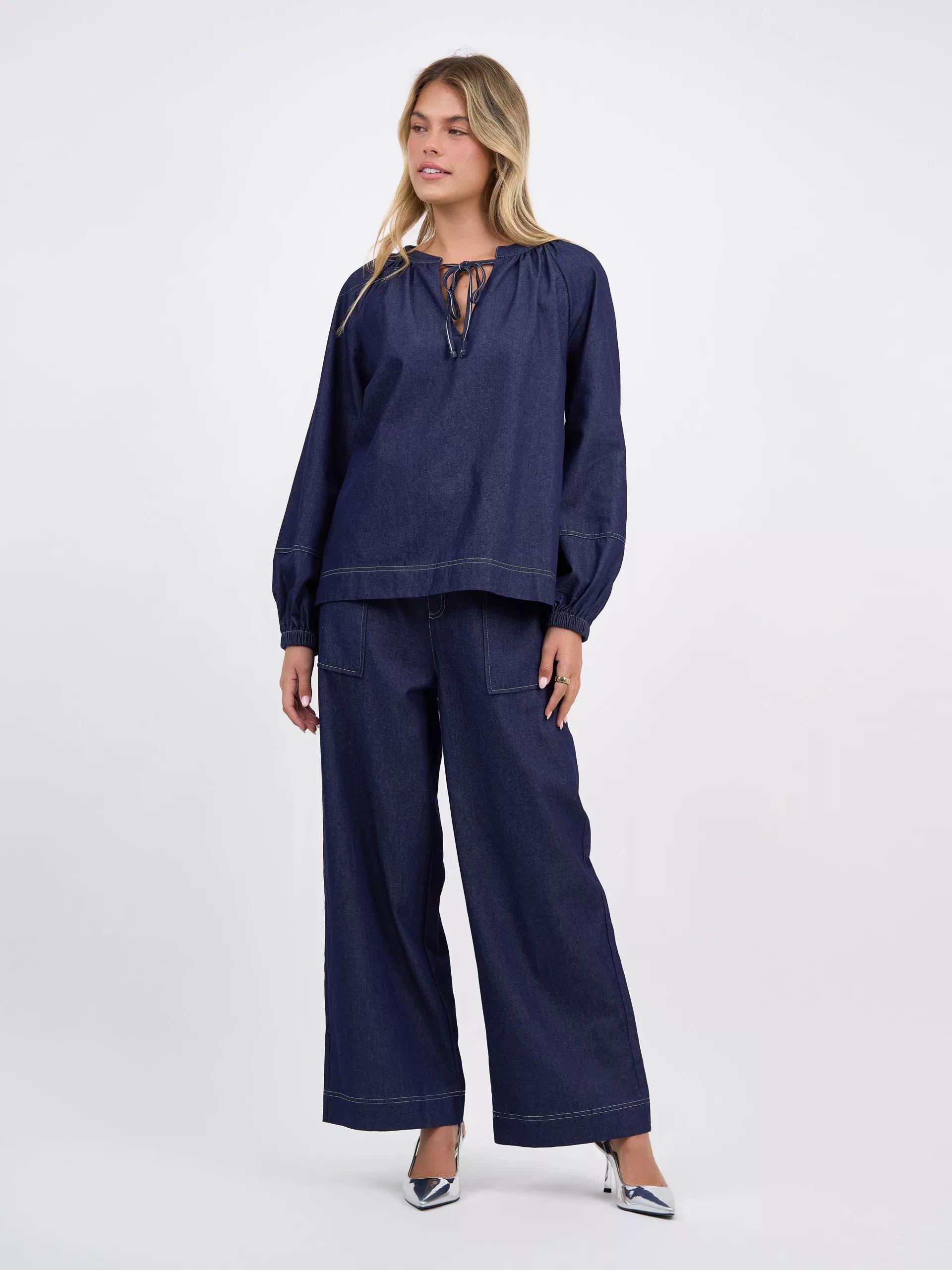 Stitch Detail Denim Top Denim Liberty Rose Stitch Detail Denim Top Denim Liberty Rose