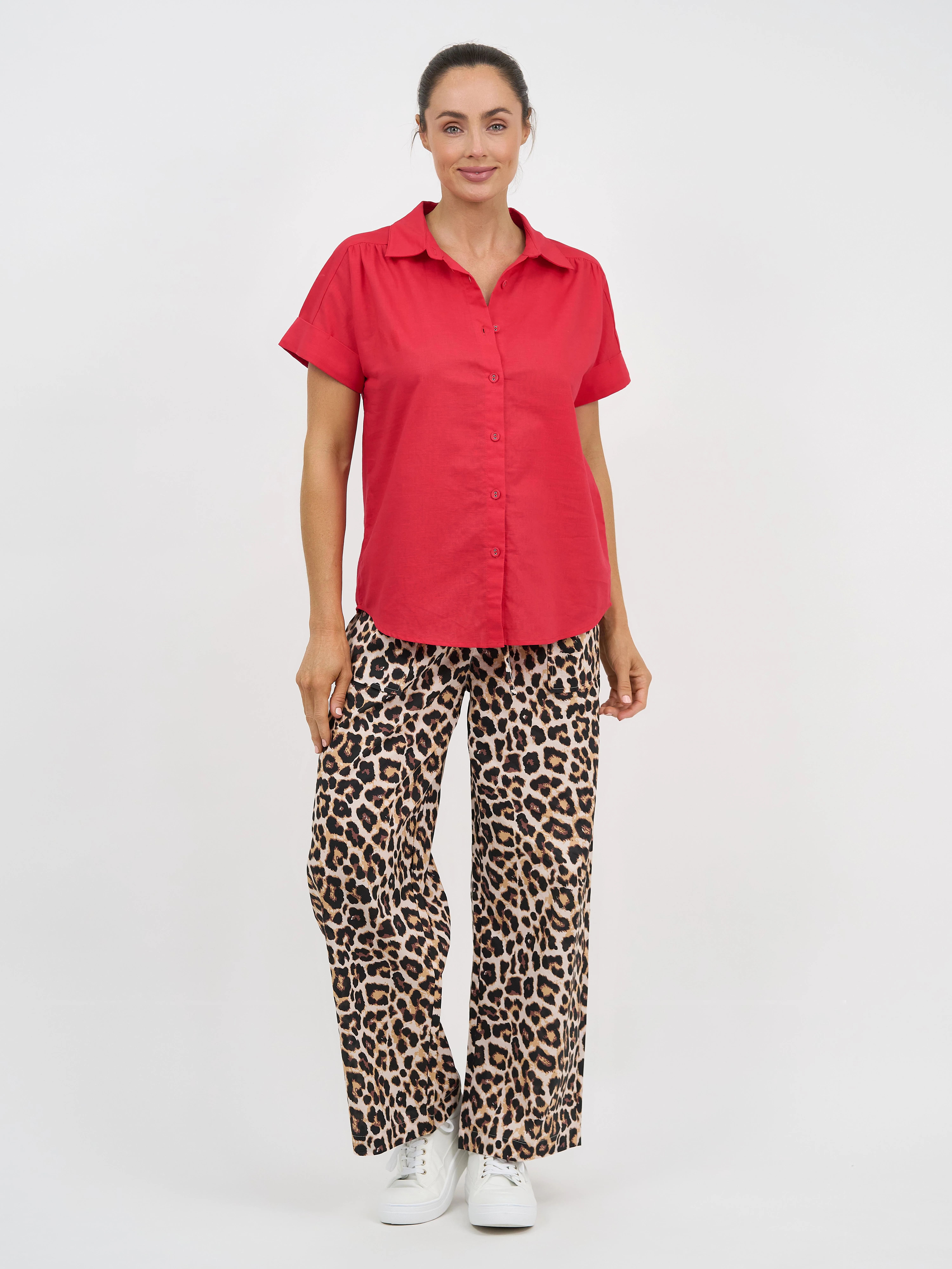 Pocket Detail Cotton Pant Natural Liberty Rose