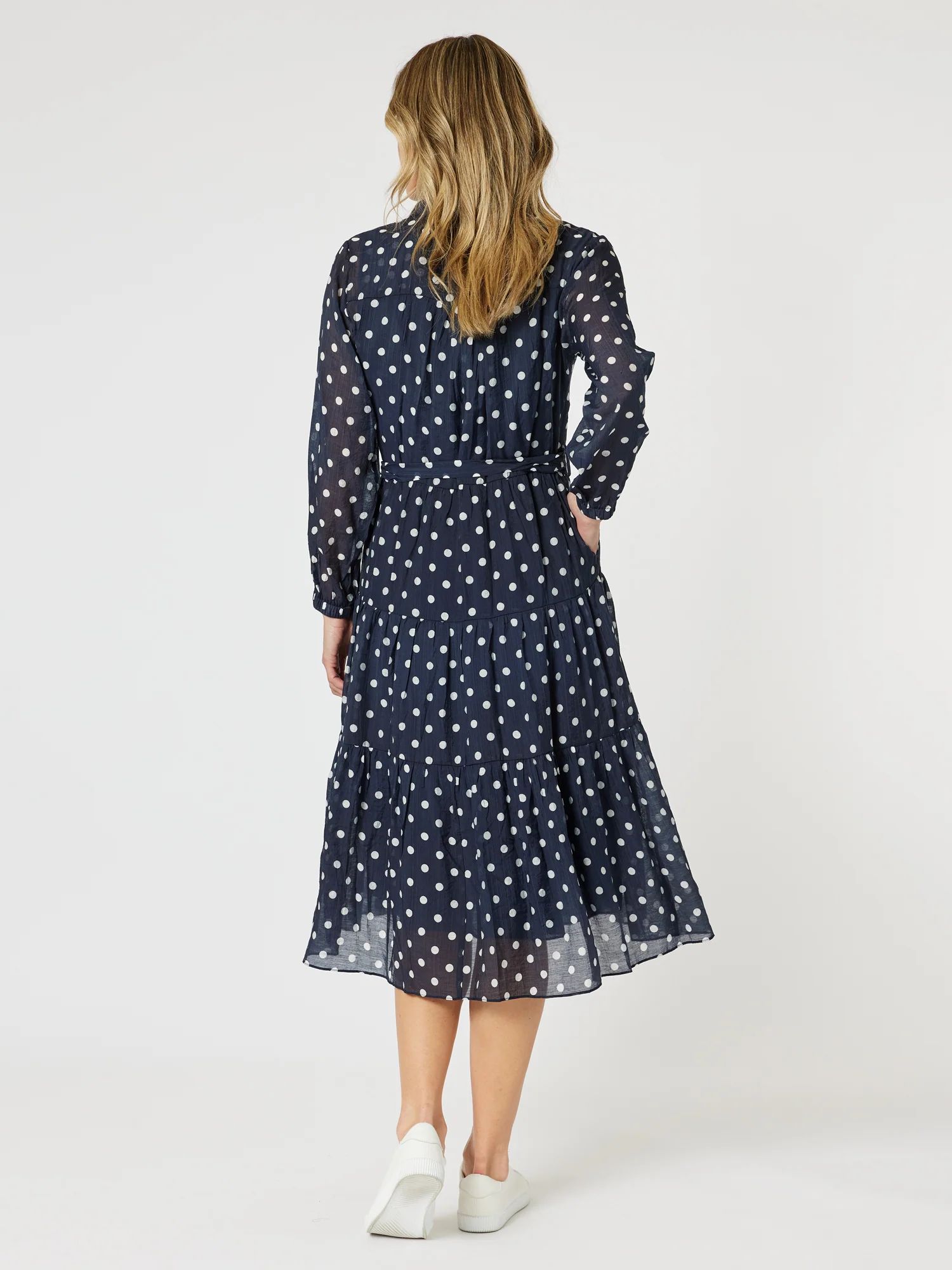 Sorrento Spot Button Dress Navy Gordon Smith Sorrento Spot Button Dress Navy Gordon Smith