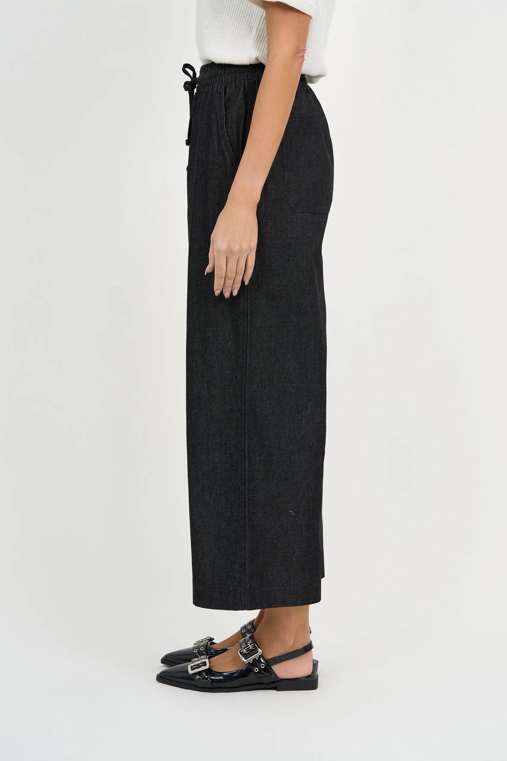 Drawstring Waist Denim Dark Denim Liberty Rose