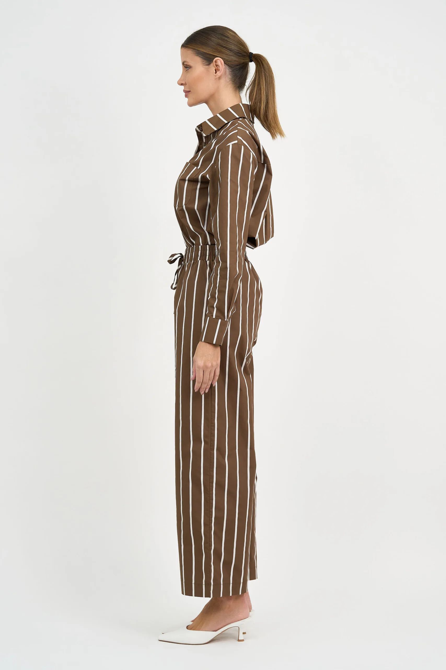 Cotton Stripe Shirt Chocolate Liberty Rose