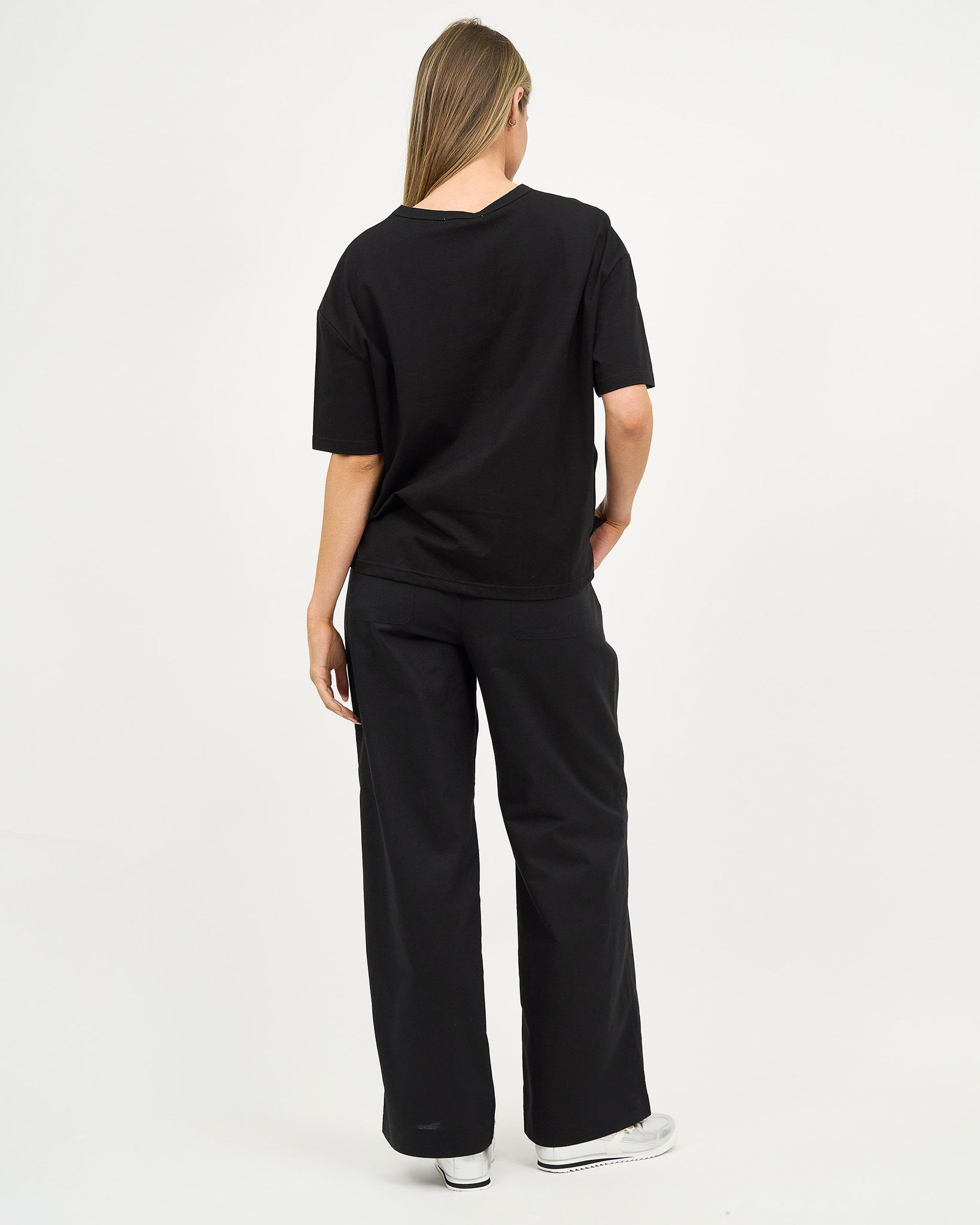 Linen Relaxed Leg Pant Black Liberty Rose