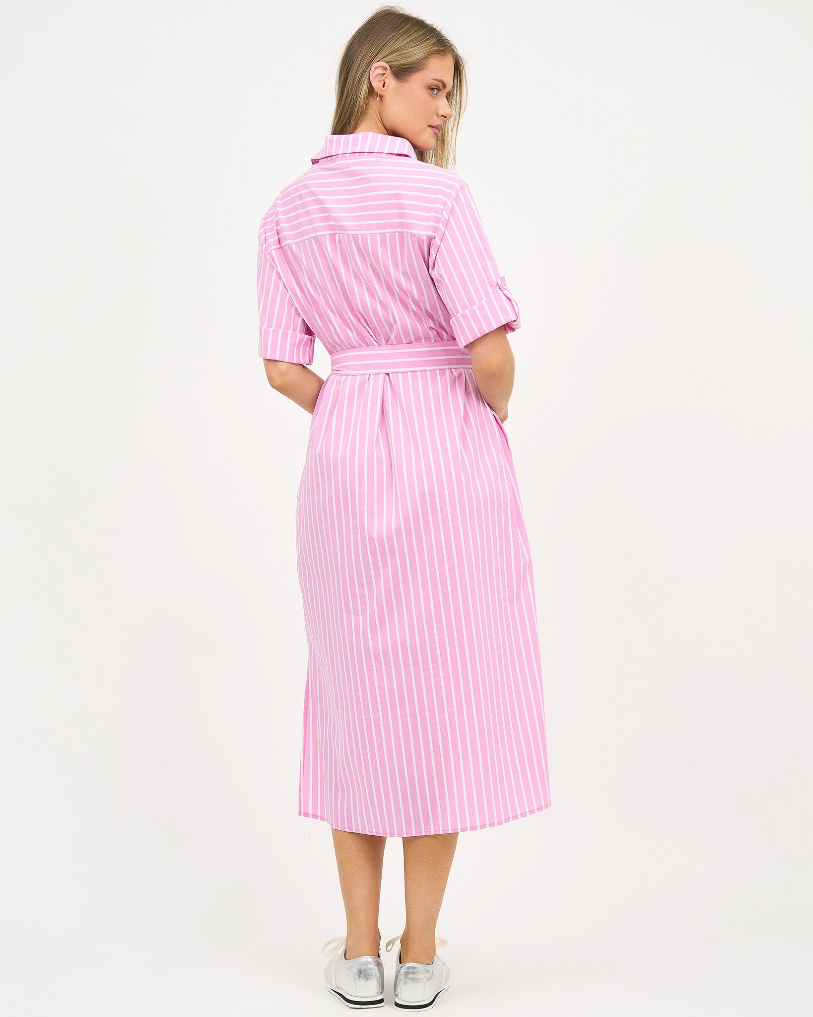 Midi Shirt Dress Pink Liberty Rose