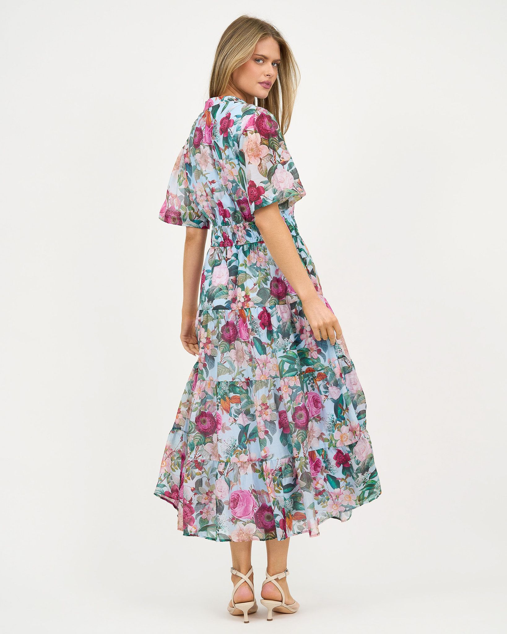 Tier Detail Dress Light Blue Liberty Rose