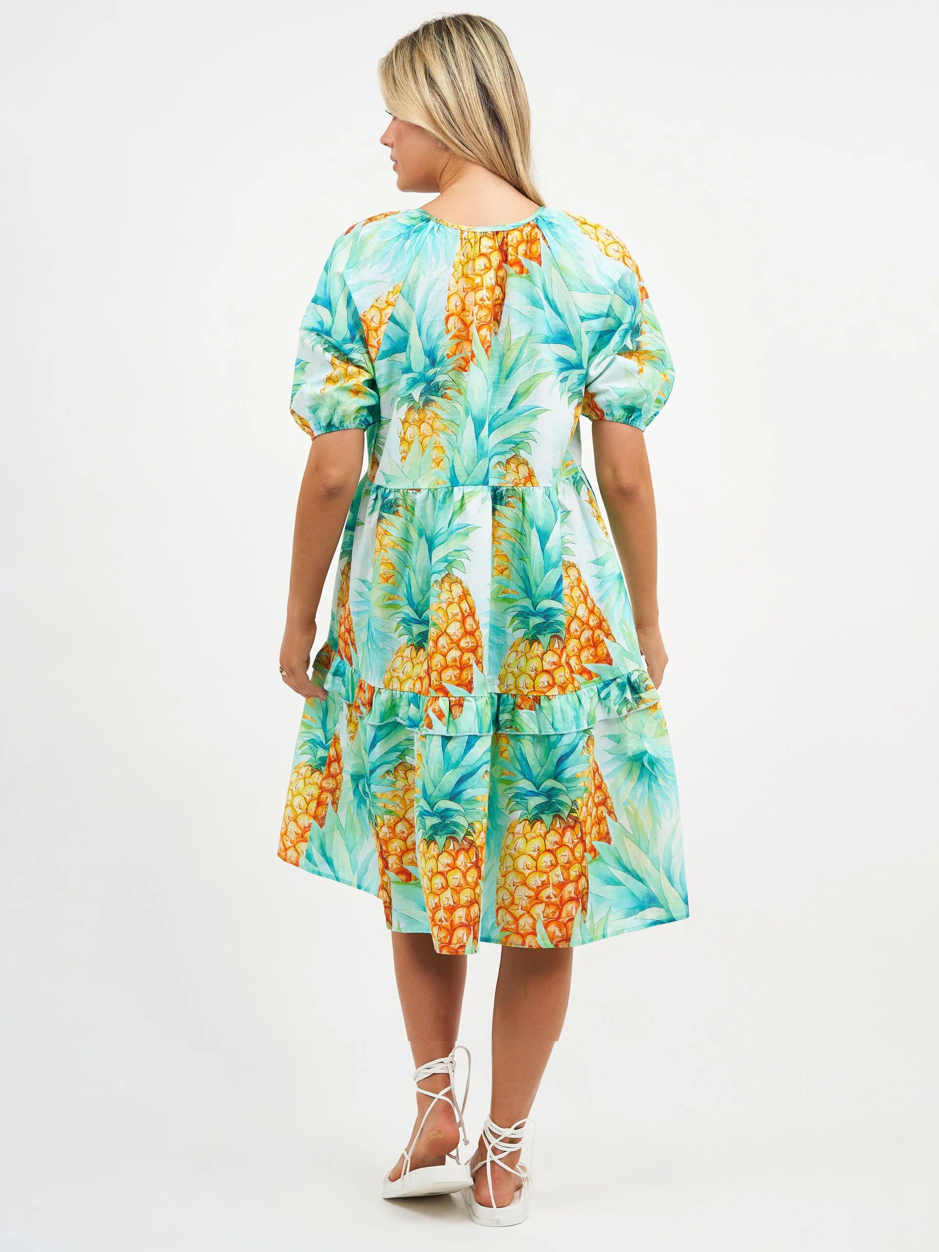 Tier Frill Relaxed Dress Pineapple Liberty Rose Tier Frill Relaxed Dress Pineapple Liberty Rose