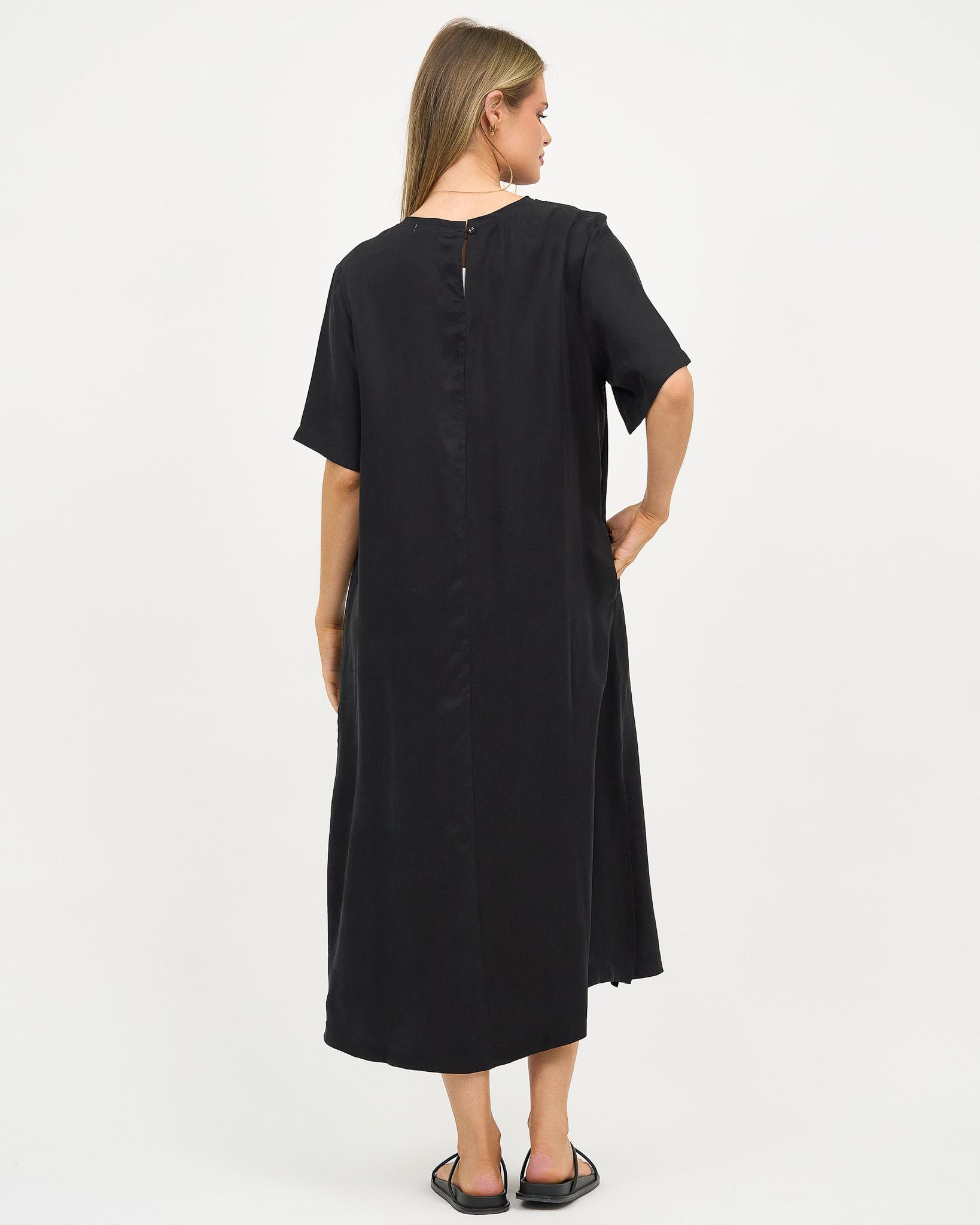 Cupro Relaxed Dress Magenta Liberty Rose