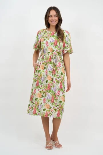 Puff Sleeve Viscose Dress Light Blue Liberty Rose Puff Sleeve Viscose Dress Light Blue Liberty Rose