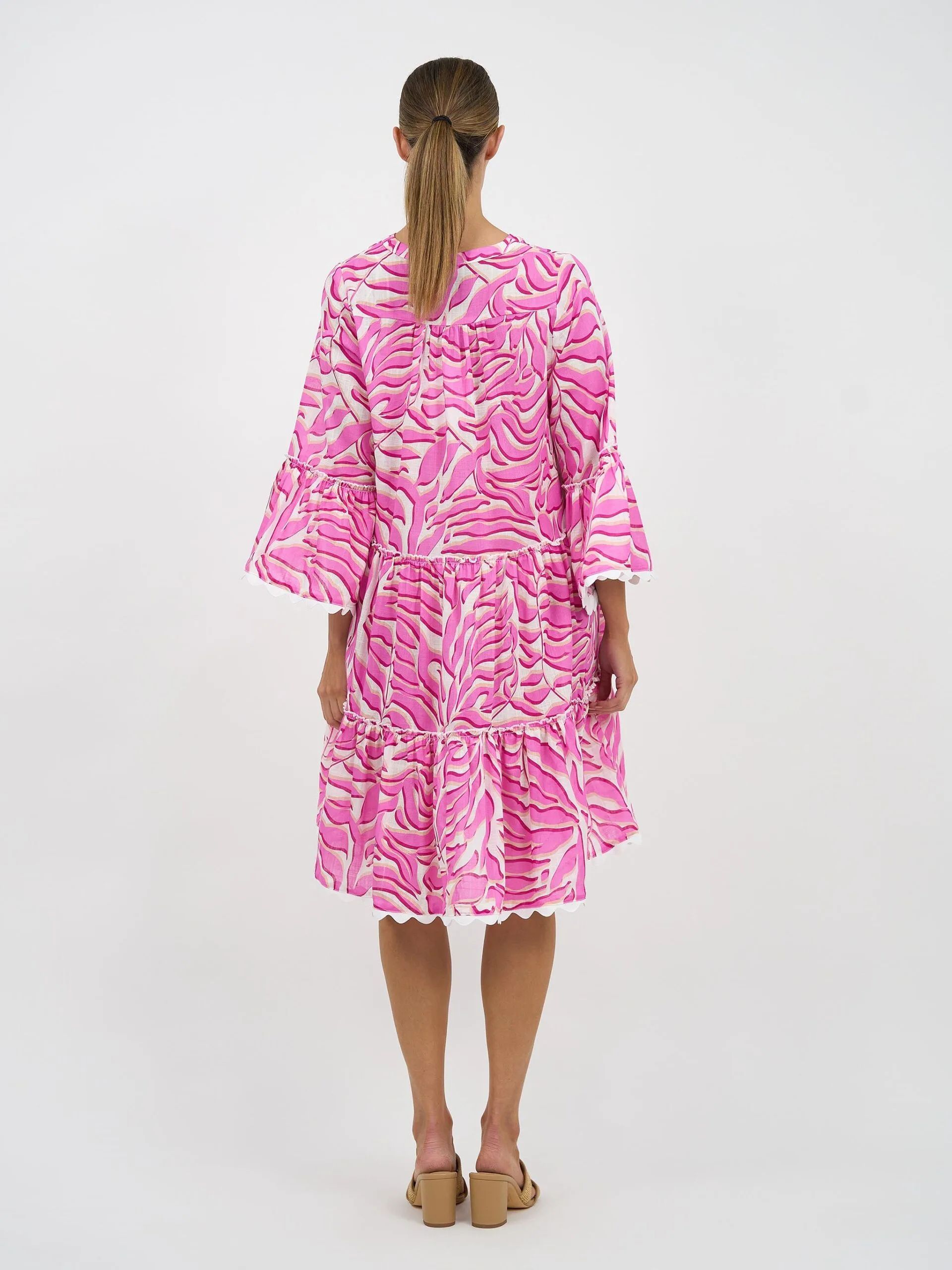 Micah Trim Detail Dress Pink Leoni