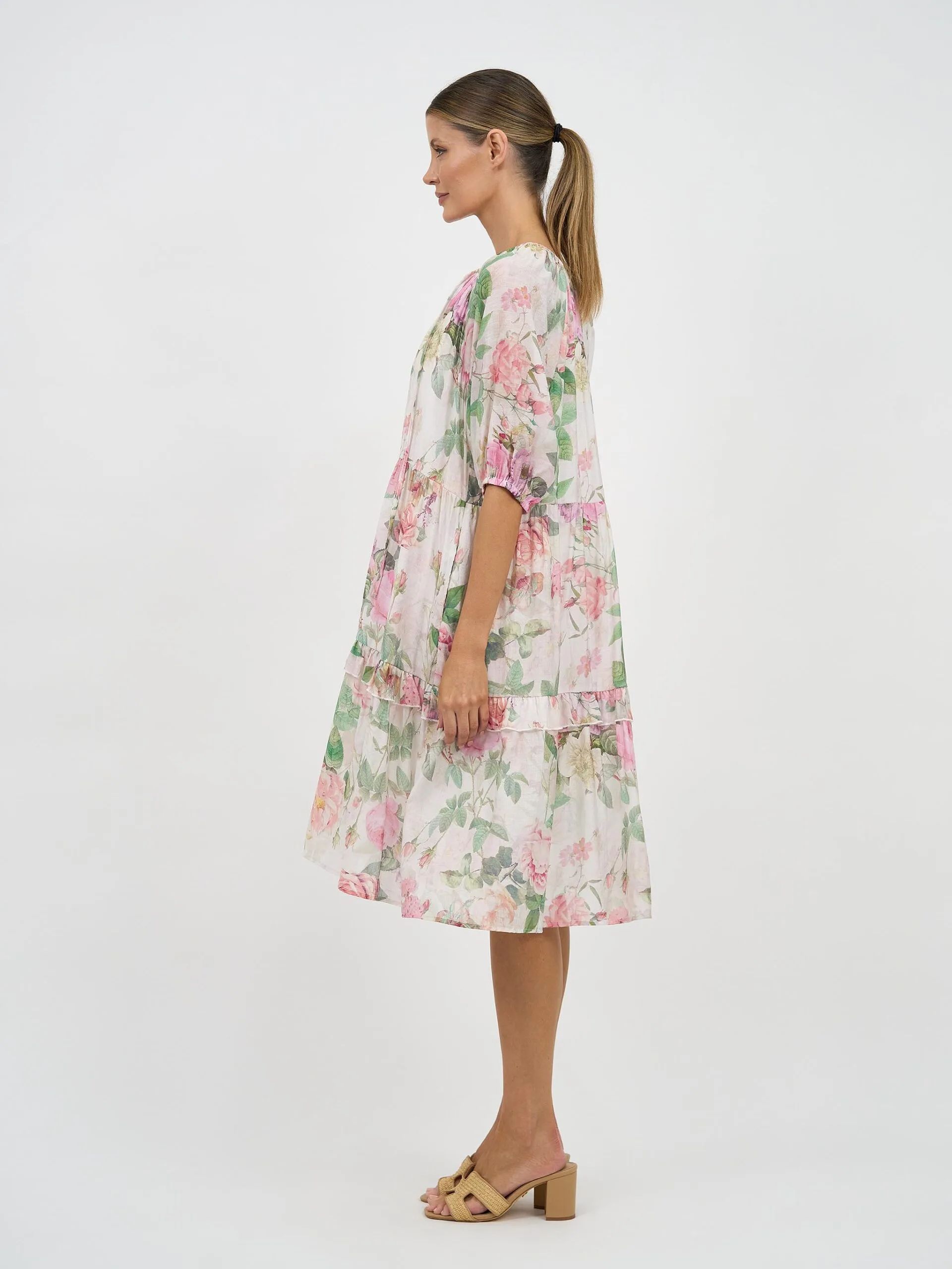 Tier Frill Relaxed Dress Natural Liberty Rose