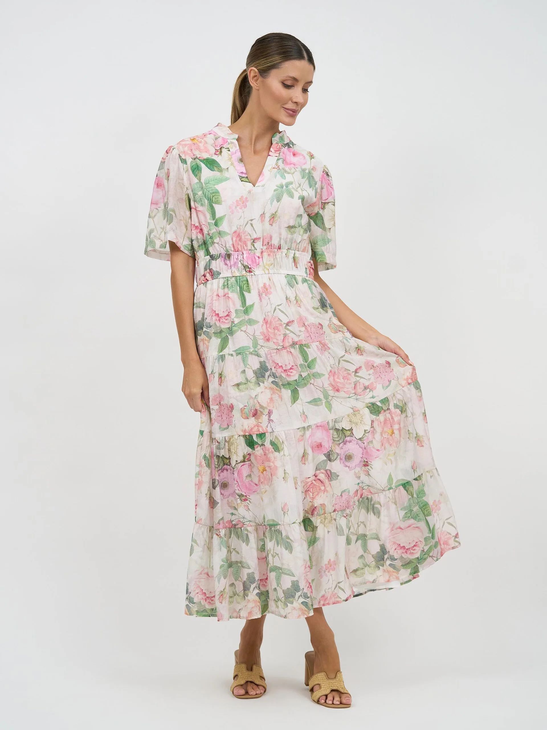 Tier Detail Dress Natural Liberty Rose