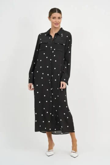 Relaxed Viscose Shirt Dress Black Liberty Rose Relaxed Viscose Shirt Dress Black Liberty Rose