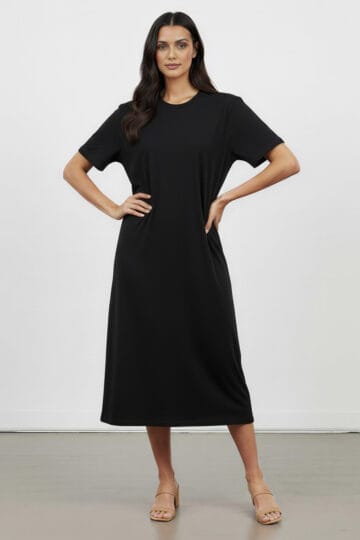 Cotton Jersey Dress Black Liberty Rose Cotton Jersey Dress Black Liberty Rose