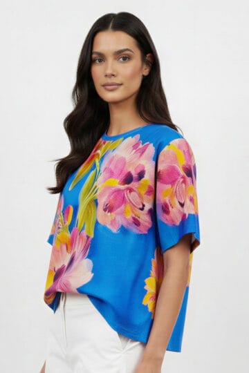 Relaxed Tee Top Royal Blue Liberty Rose