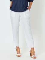 Jersey Waist Linen Pant Navy Gordon Smith