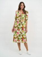 Tie Bust Linen Dress