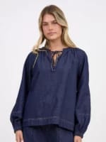 Stitch Detail Denim Top