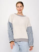 Denim Sleeved Knit Natural Worthier