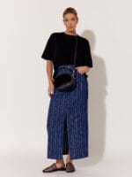 Striped Denim Skirt