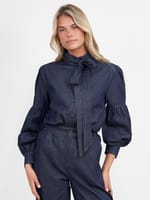 Bow Tie Denim Shirt