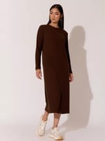 Ribbed Knit Dress Black adorne