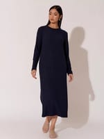 Ribbed Knit Dress Black adorne
