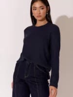 Ribbed Knit Top Black adorne