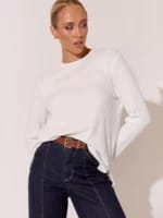 Ribbed Knit Top Black adorne