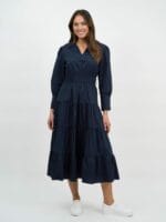 Collared Tier Detail Dress