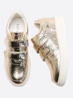 Velcro Crocodile Sneaker Black Lavish Footwear