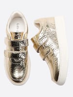 Velcro Crocodile Sneaker Black Lavish Footwear