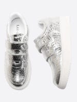 Velcro Crocodile Sneaker Black Lavish Footwear
