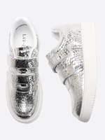 Velcro Crocodile Sneaker Black Lavish Footwear