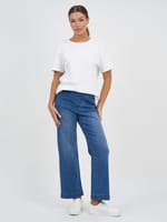 Maddy Wide Leg Jean White Threadz