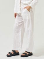 Stitch Front Linen Pant Natural Worthier