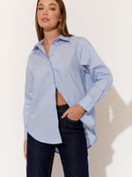 Striped Poplin Shirt Cream adorne