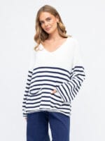 Light Vee Neck Knit Camel Label of Love