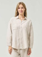 Stitch Detail Relaxed Shirt Natural Worthier