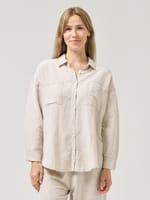 Stitch Detail Relaxed Shirt Natural Worthier