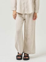 Stitch Front Linen Pant Natural Worthier