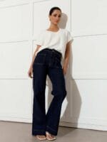 Patch Pocket Denim Jean Dark Denim adorne