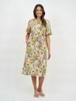 Puff Sleeve Viscose Dress
