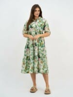Trim Detail Tier Dress