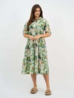 Trim Detail Tier Dress