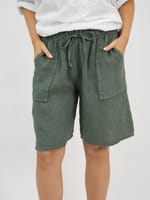 Linen Pocket Short Beige La Strada