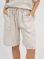 Linen Pocket Short White La Strada