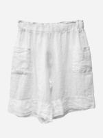 Linen Pocket Front Short Beige La Strada