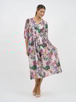 Tie Neckline Dress Blue Liberty Rose