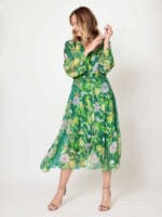 Silk Tier Shirt Dress