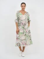 Cotton Midi Dress Natural Liberty Rose